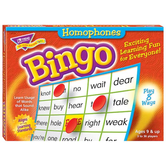 Homophones Bingo Game